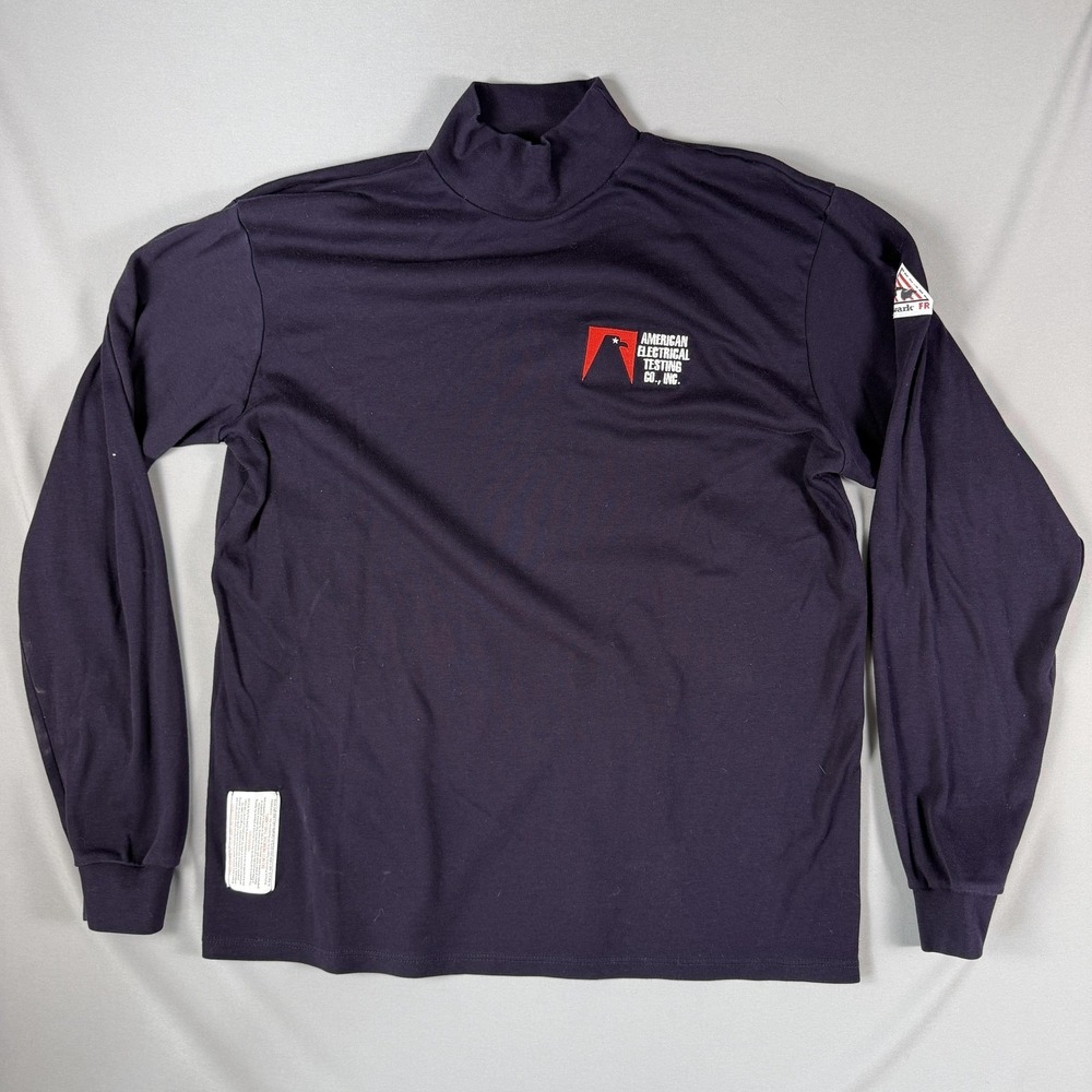 Bulwark Shirt Mens XL Blue Flame Resistant FR Long Sleeve Mock Neck Workwear